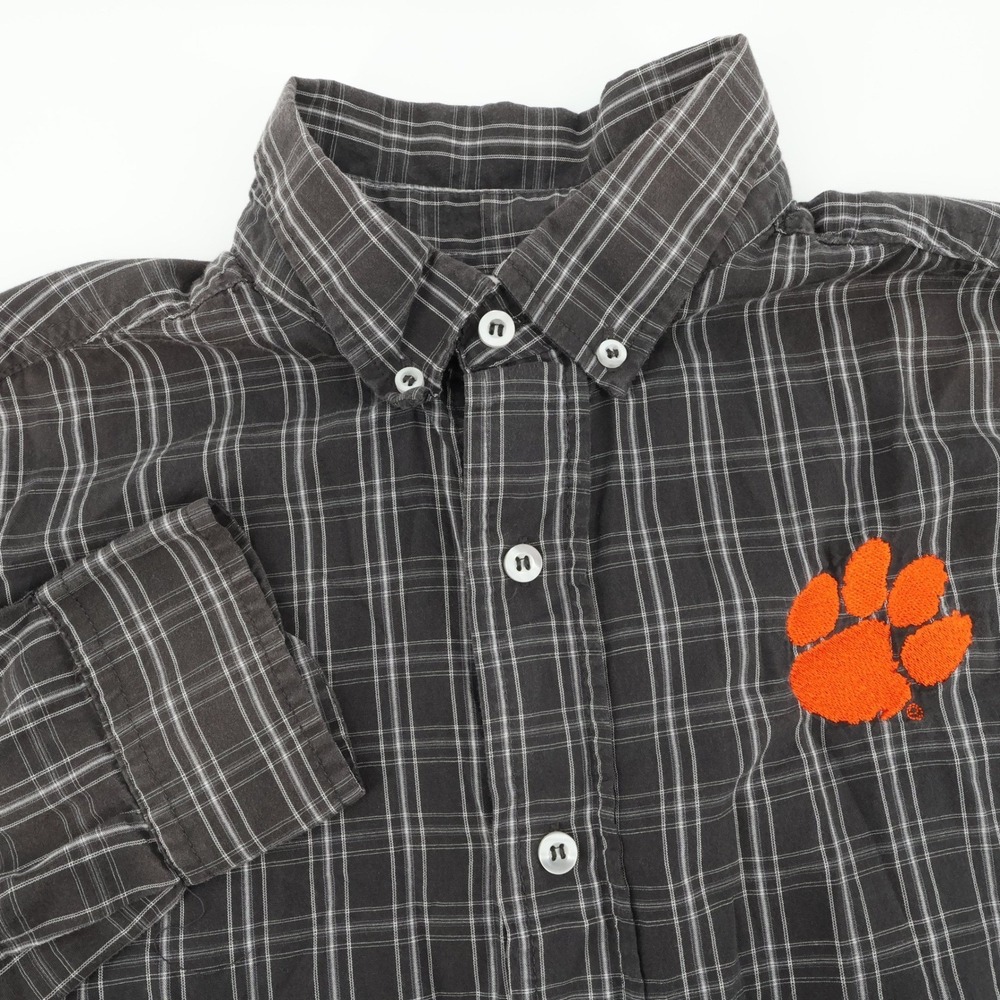 Men's‎ Clemson Tigers Proedge Plaid Medium Button Down Long Sleeve Shirt